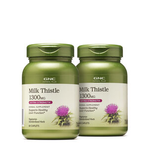 Milk Thistle 1300mg - 60 Caplets (60 Servings) - Twin Pack | GNC