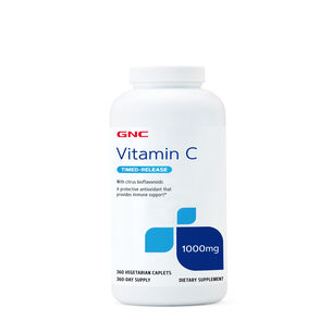 Vitamin C Timed-Release 1000mg - 360 Vegetarian Caplets (360 Servings) | GNC