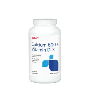 Calcium 600 plus Vitamin D3 - 225 Caplets (225 Servings) | GNC