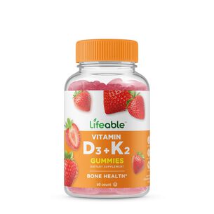 Vitamin D3 + K2 Gummies - Strawberry - 60 Gummies (30 Servings) | GNC